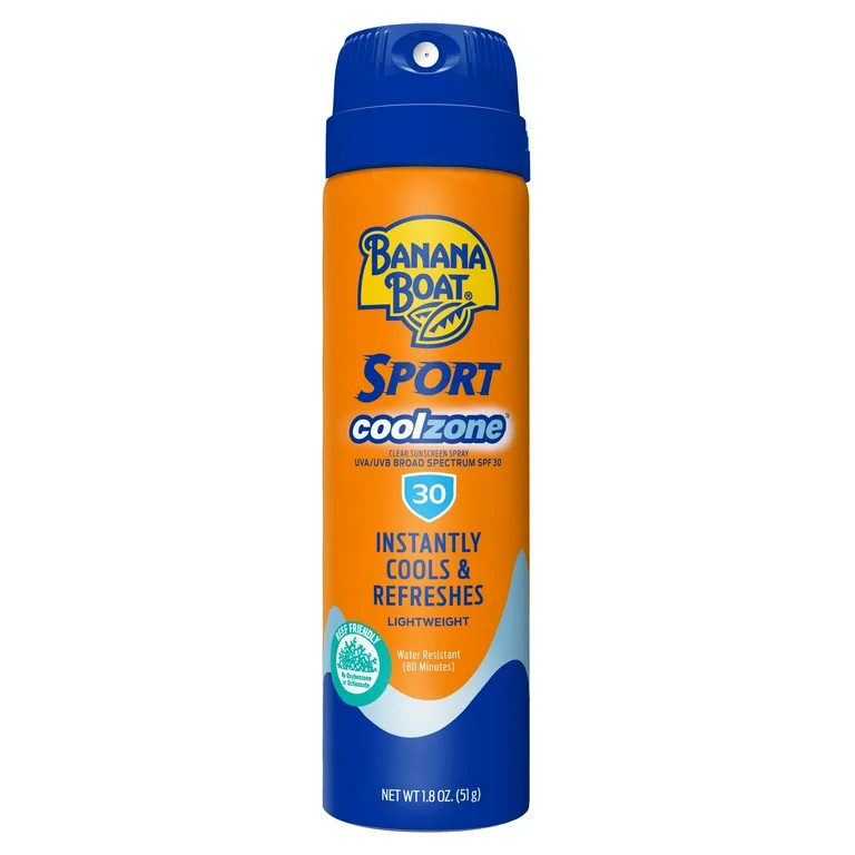 Sport Cool Zone Clear Spray Sunscreen Broad Spectrum SPF 30, 1.8 Oz - Walmart.com | Walmart (US)
