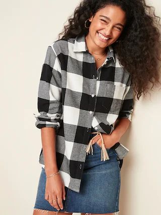 Plaid Flannel Boyfriend Shirt for Women | Old Navy (US)