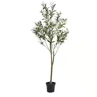 StyleWell 4.17 ft. Indoor Artificial Olive Tree-24133 - The Home Depot | The Home Depot