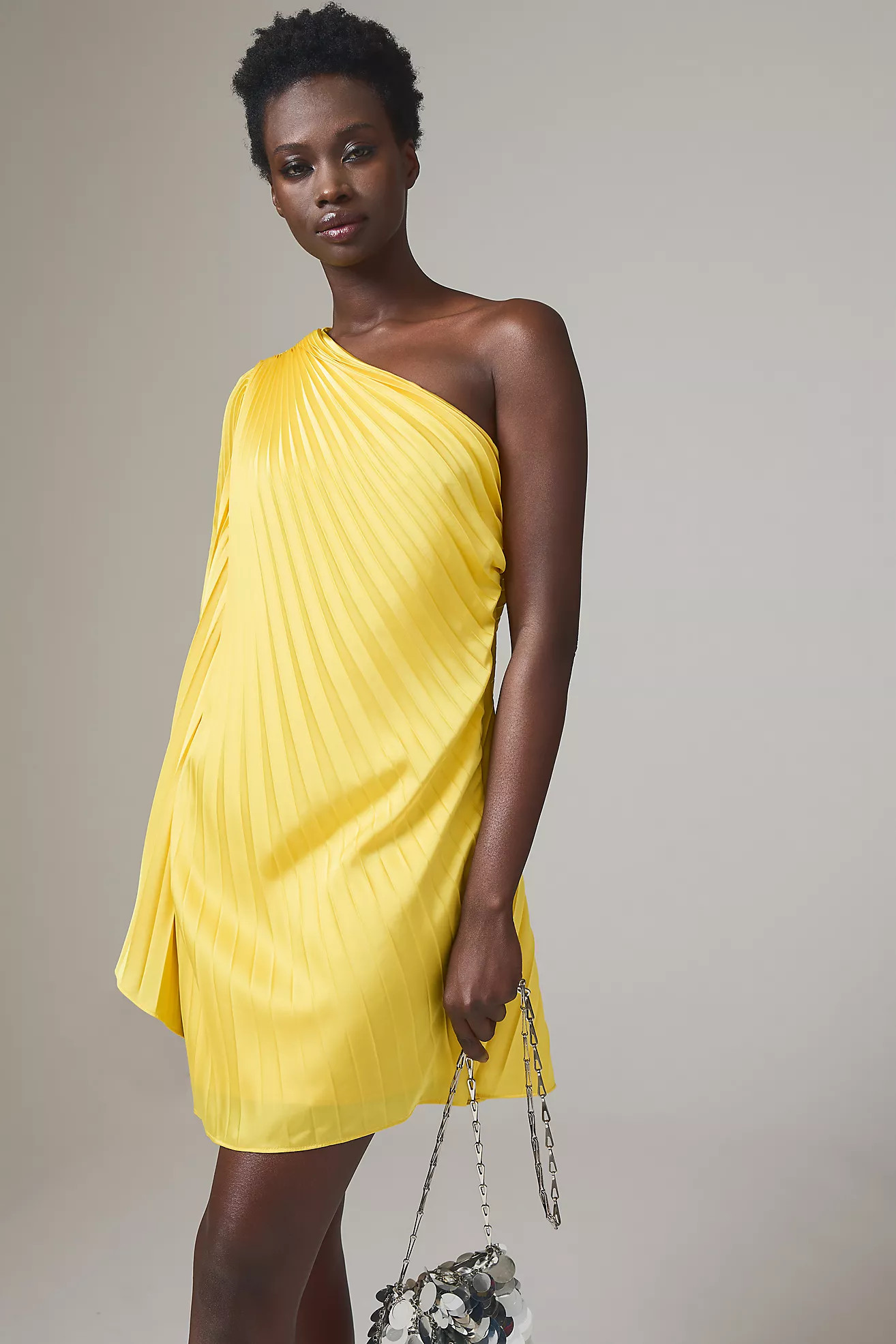 Hutch One-Shoulder Pleated Mini Dress | Anthropologie (US)