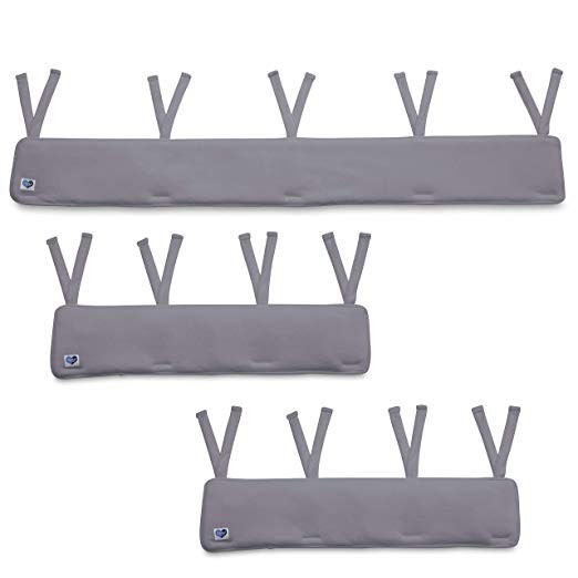 Delta Children Waterproof Fleece Crib Rail Covers/Protectors for Long & Short Rails, 3 Pack, Grey | Amazon (US)