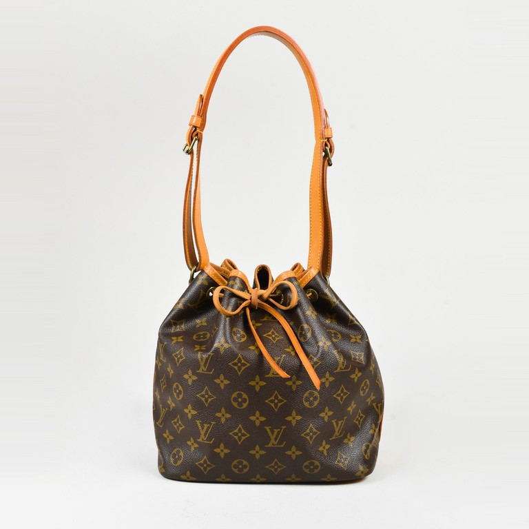 VINTAGE Louis Vuitton Brown Classic Monogram Coated Canvas "Petite Noe" Bag | Luxury Garage Sale