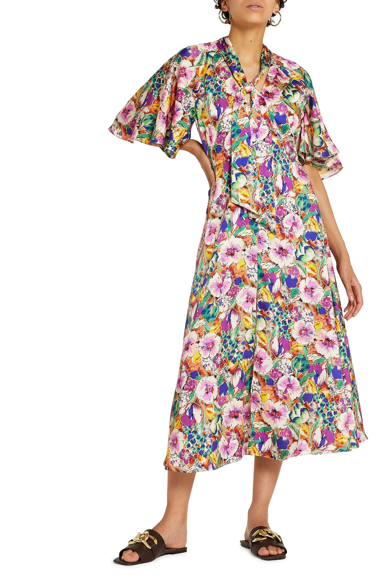 River Island Floral Pussy Bow Dress | Nordstrom | Nordstrom