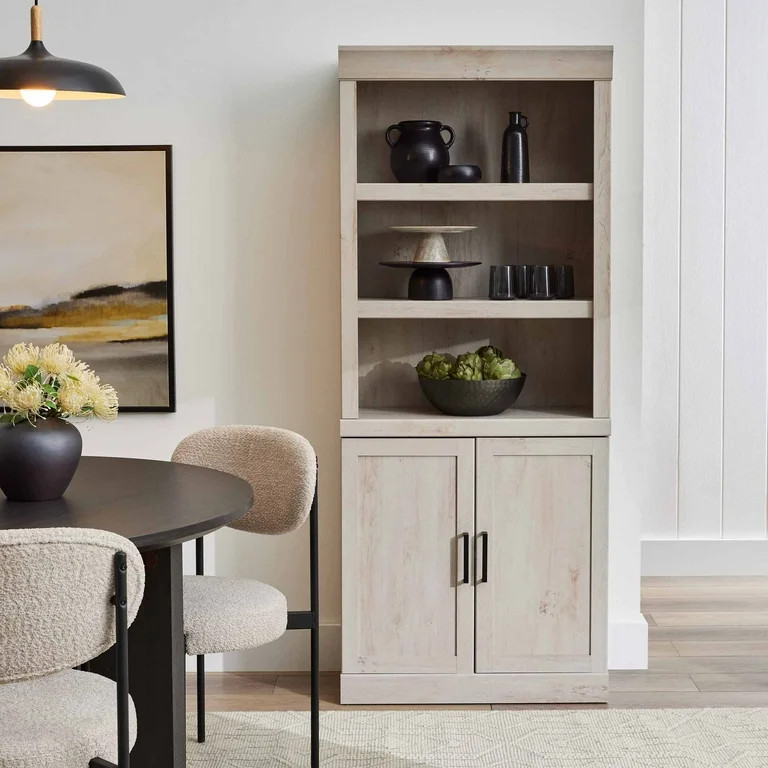 Better Homes & Gardens Glendale Bookcase With Doors, Chalked Chestnut Finish | Walmart (US)