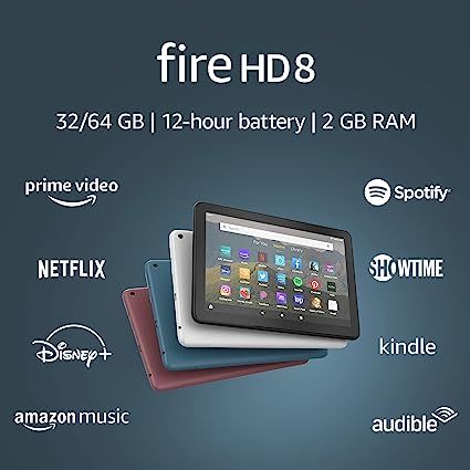 Fire HD 8 tablet, 8" HD display, 32 GB, (2020 release), designed for portable entertainment, Blac... | Amazon (US)