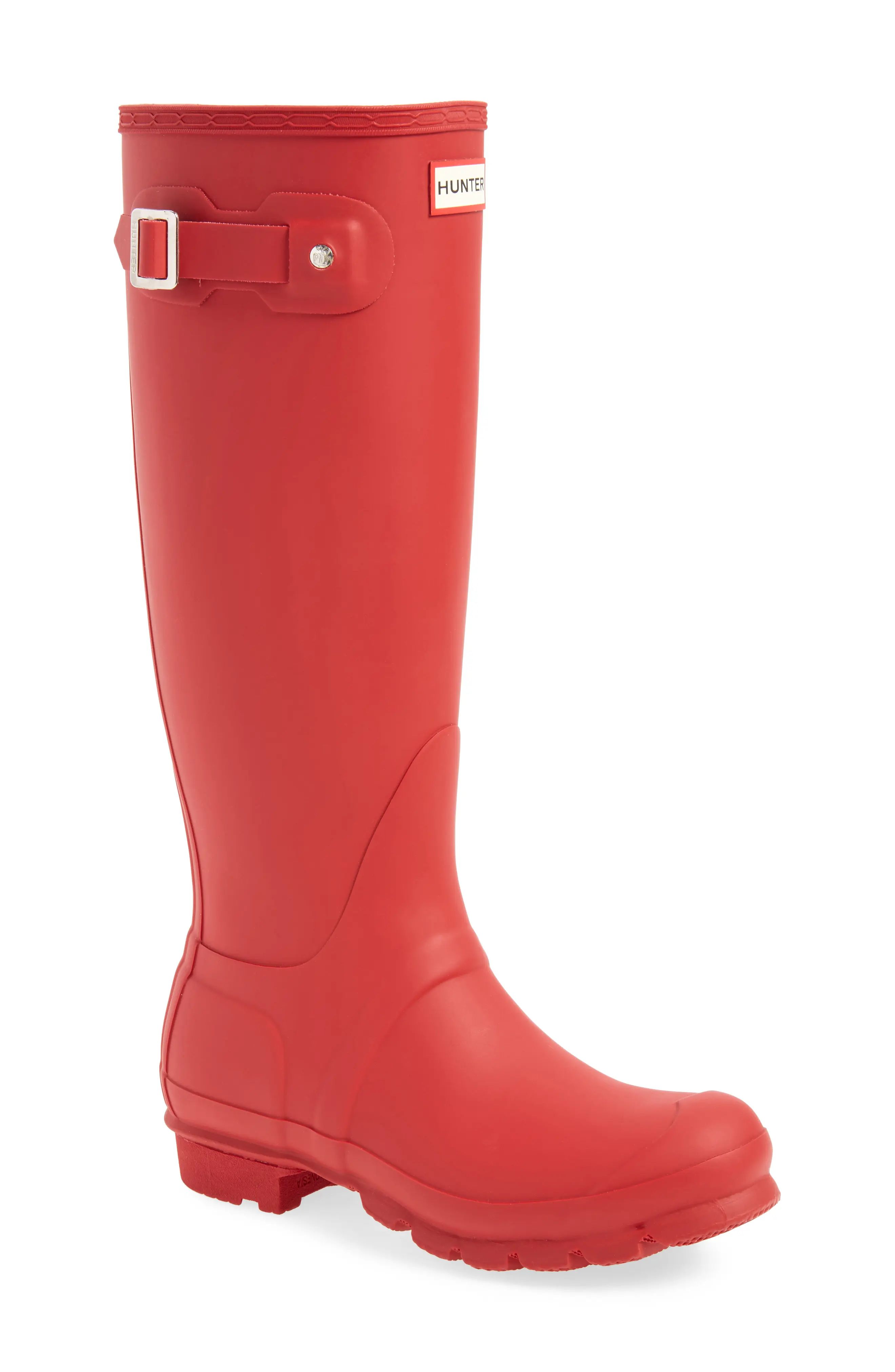 Women's Hunter Original Tall Waterproof Rain Boot, Size 9 M - Red | Nordstrom
