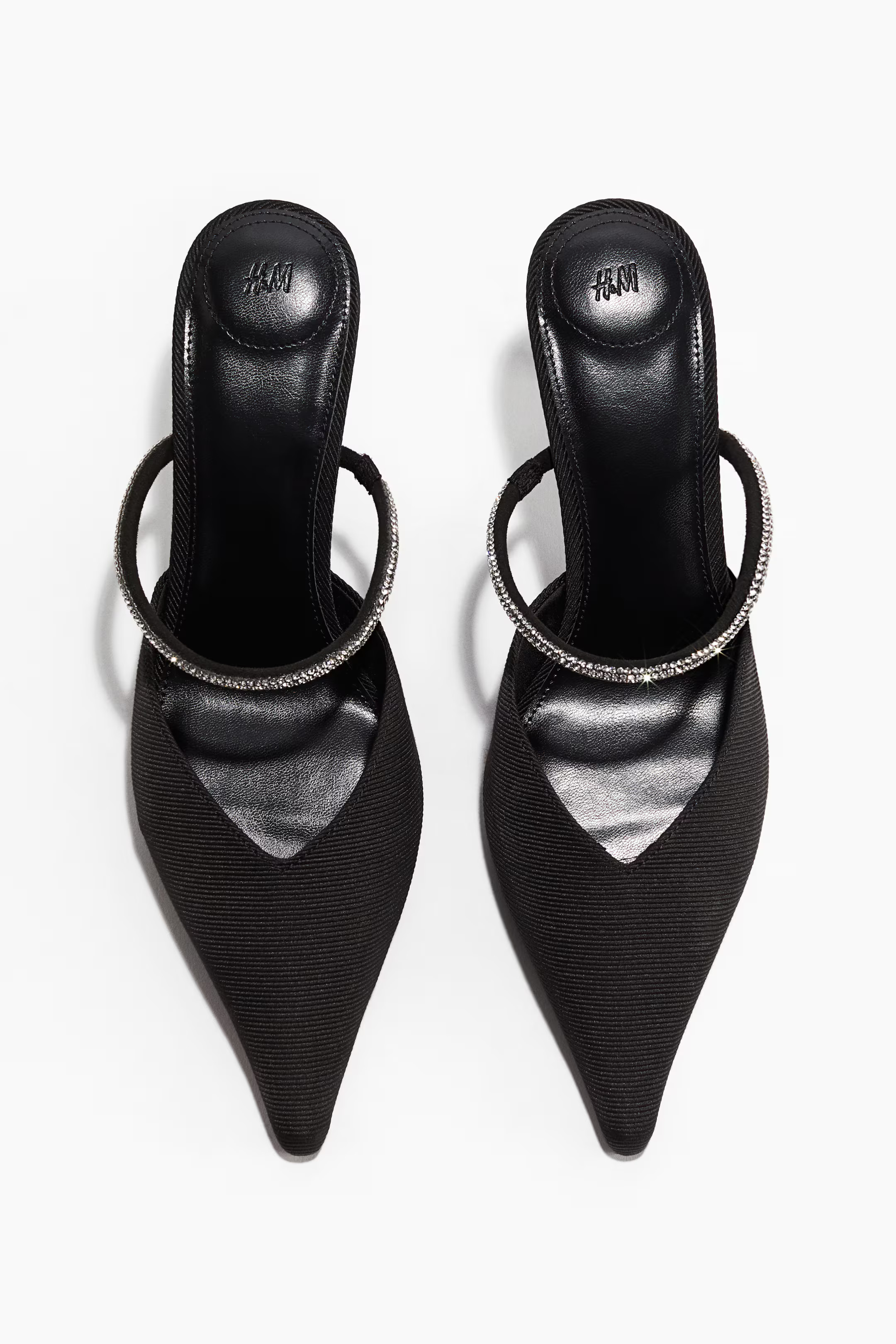 Embellished heeled mules - Black - Ladies | H&M GB | H&M (UK, MY, IN, SG, PH, TW, HK)