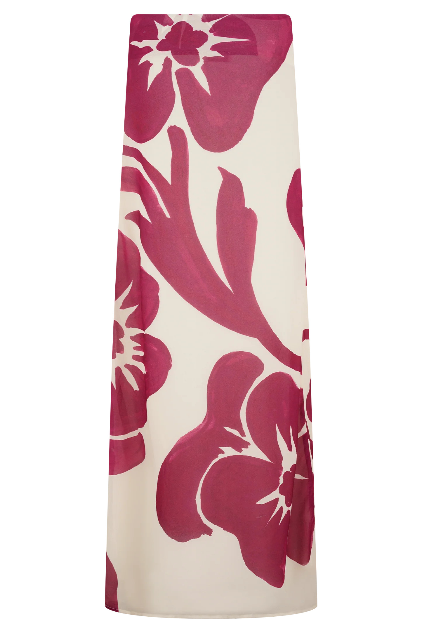 Katalina Chiffon Maxi Skirt - Red Deco Fleur Print | Meshki (APAC)