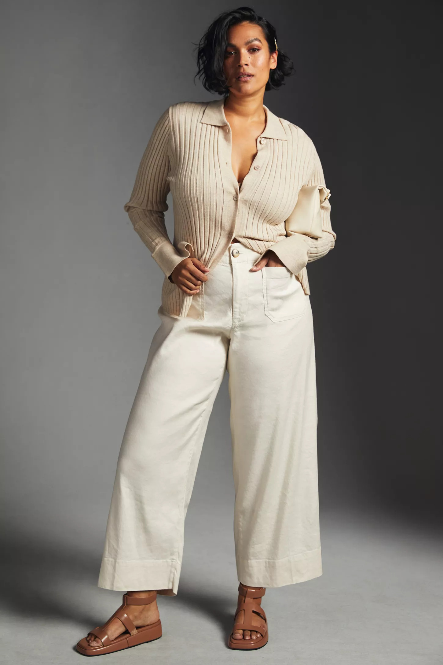 Colette European Linen Stretch Wide Leg Pants | Anthropologie (US)