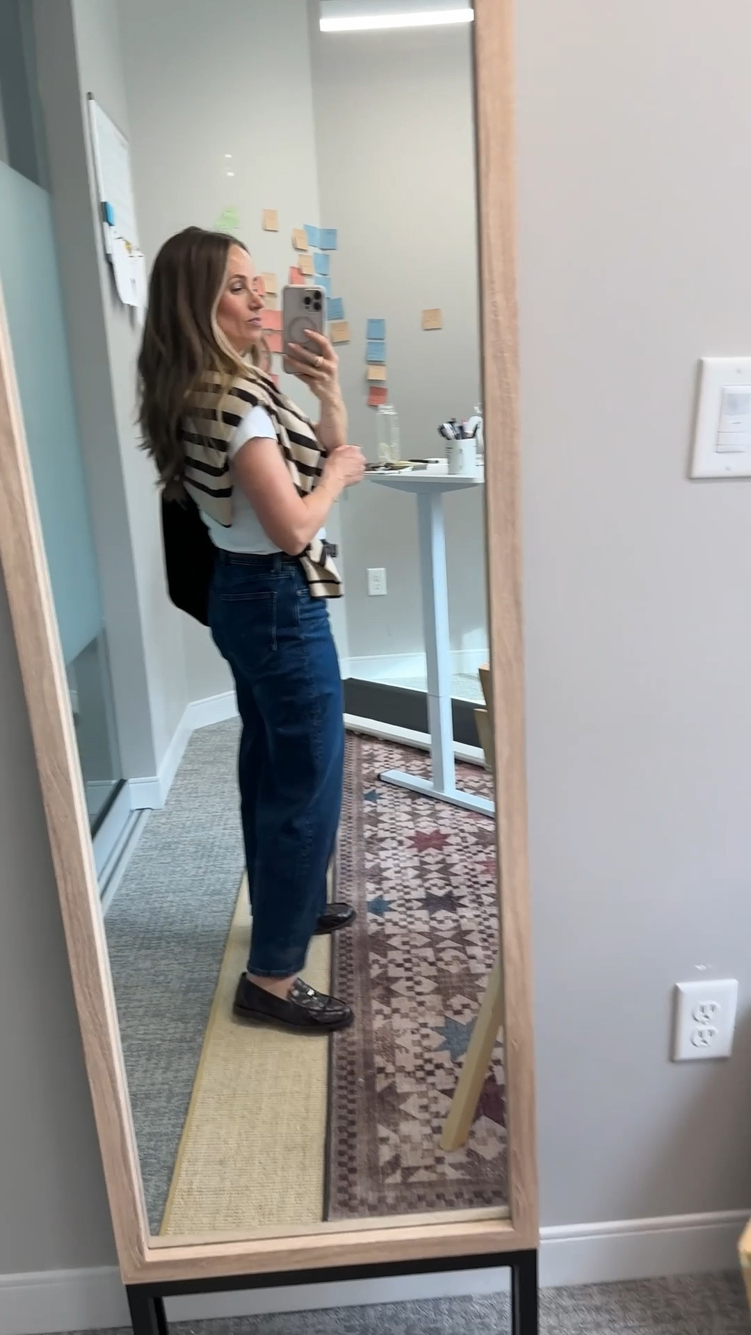 This is the most perfect white tee and it comes in a two pack from Amazon for $14. I have a small. 
The jeans are TTS but size up if you’re between two sizes. 

The dark wash jeans, loafetsloafers, cashmere sweater and suede tote are all madewell! 

#LTKOver40 #LTKPetite #LTKootd