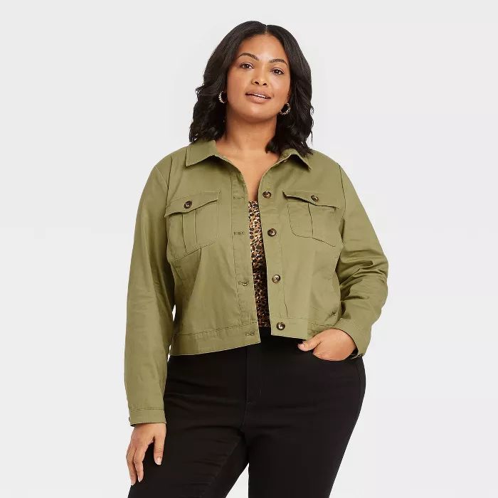 Women's Plus Size Utility Blazer Jacket - Ava & Viv™ | Target