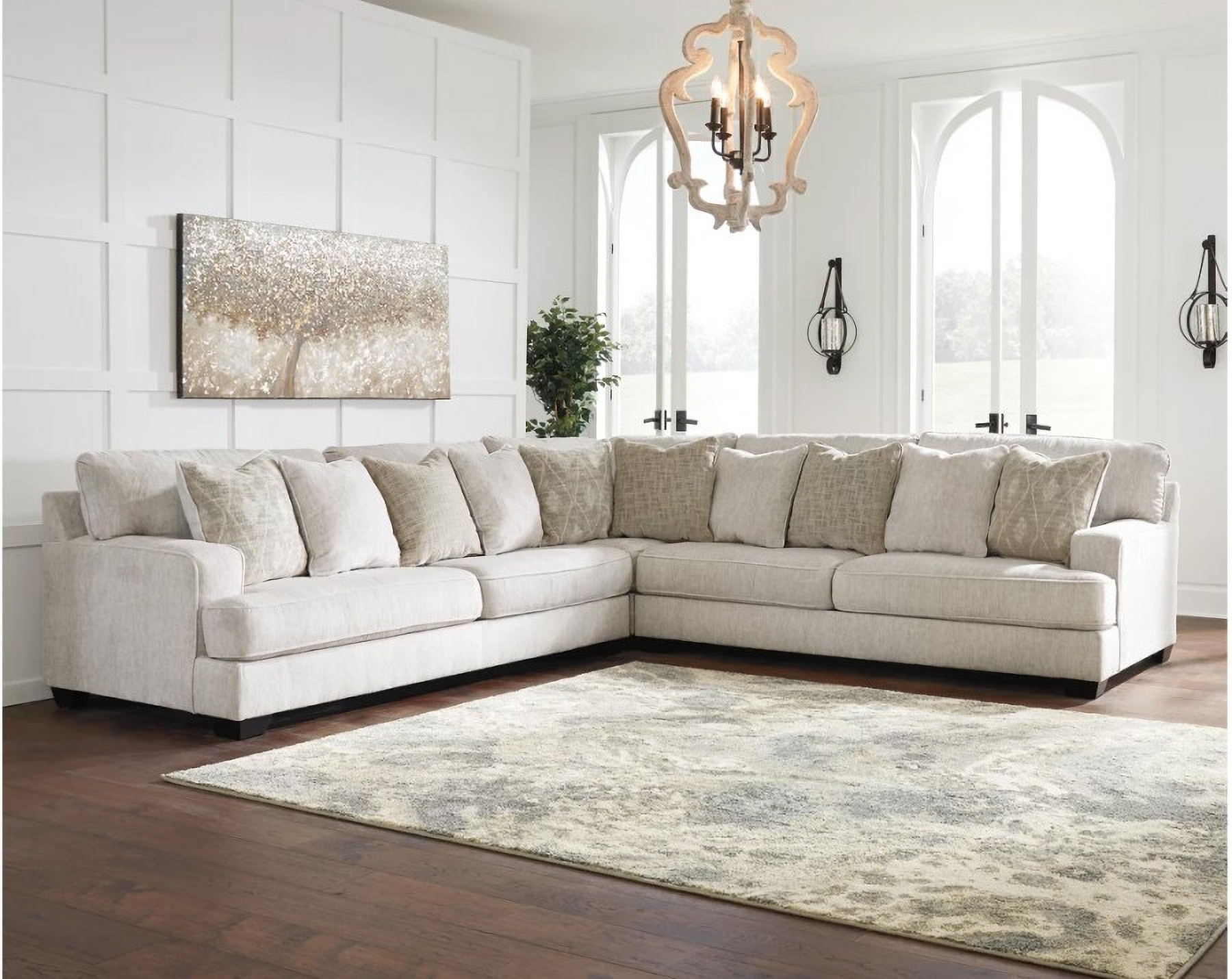 Rawcliffe 3-Piece Sectional In Parchment | 1stopbedrooms