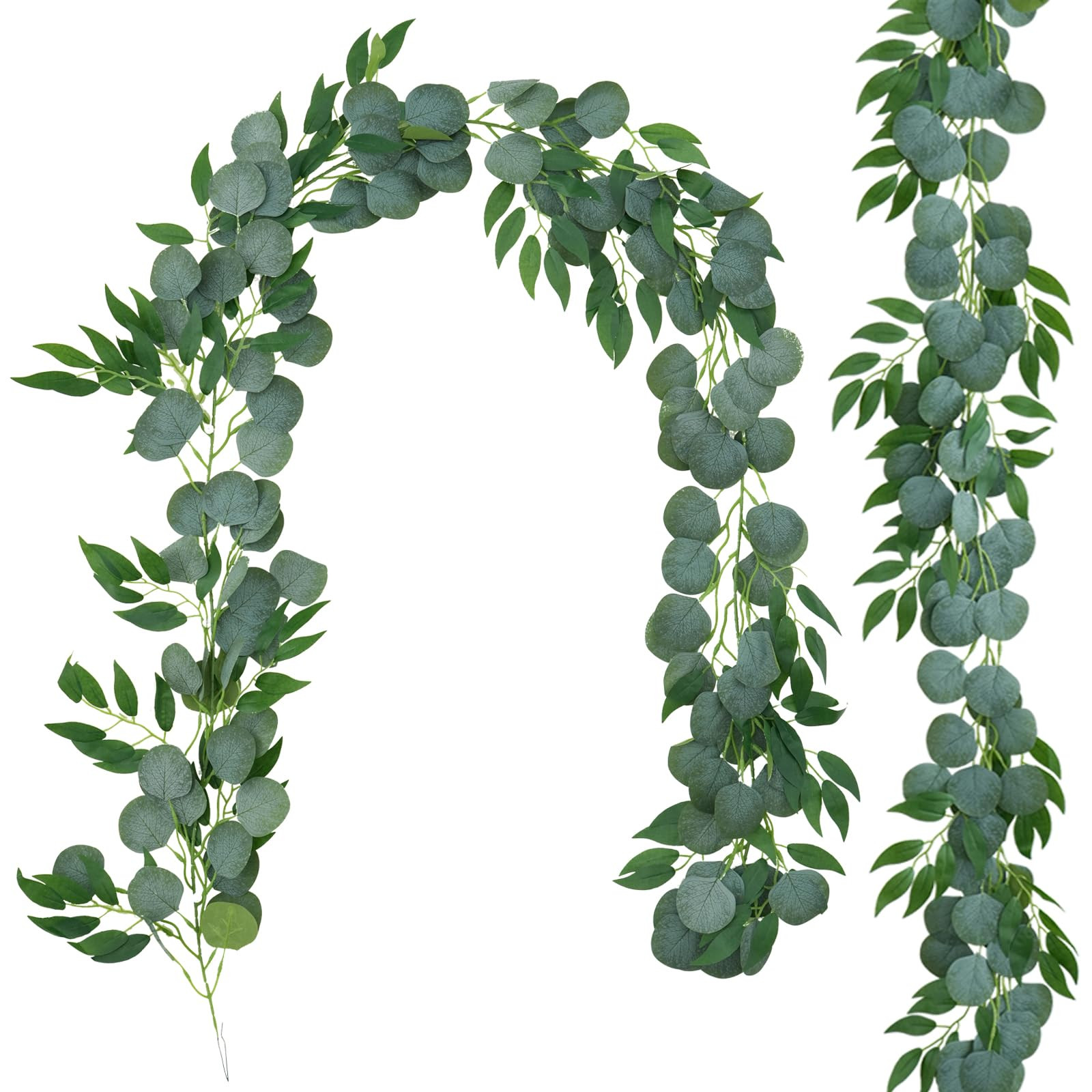 Greentime 2 Pack Greenery Garland Each 6.5 FT Artificial Eucalyptus Garland for DIY Wreath Vine W... | Amazon (US)