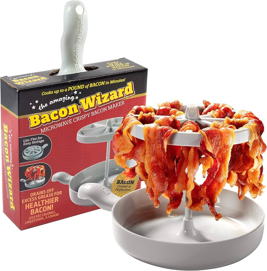 Microwave Bacon Cooker- Bacon Wizard Cooks 1LB of Bacon and Reduces Fat by 40%- Crispier, Healthi... | Amazon (US)