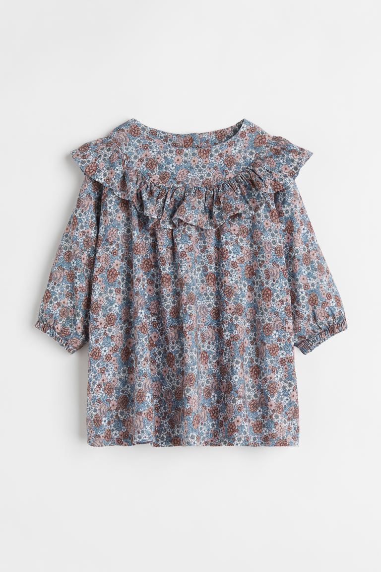 New ArrivalDress in a cotton weave with a round neckline and buttons at the back of the neck. Sea... | H&M (US + CA)