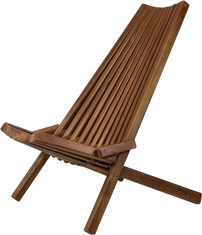 Wooden Folding Chair for Outdoor, Low Profile Acacia Wood Lounge Chair with FSC Certified Acacia ... | Amazon (US)
