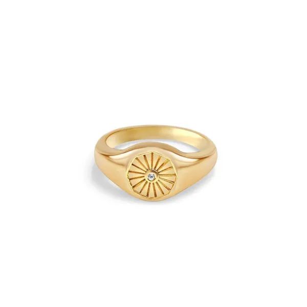 Alina Sunburst Signet Ring – SOPHIYA | SOPHIYA