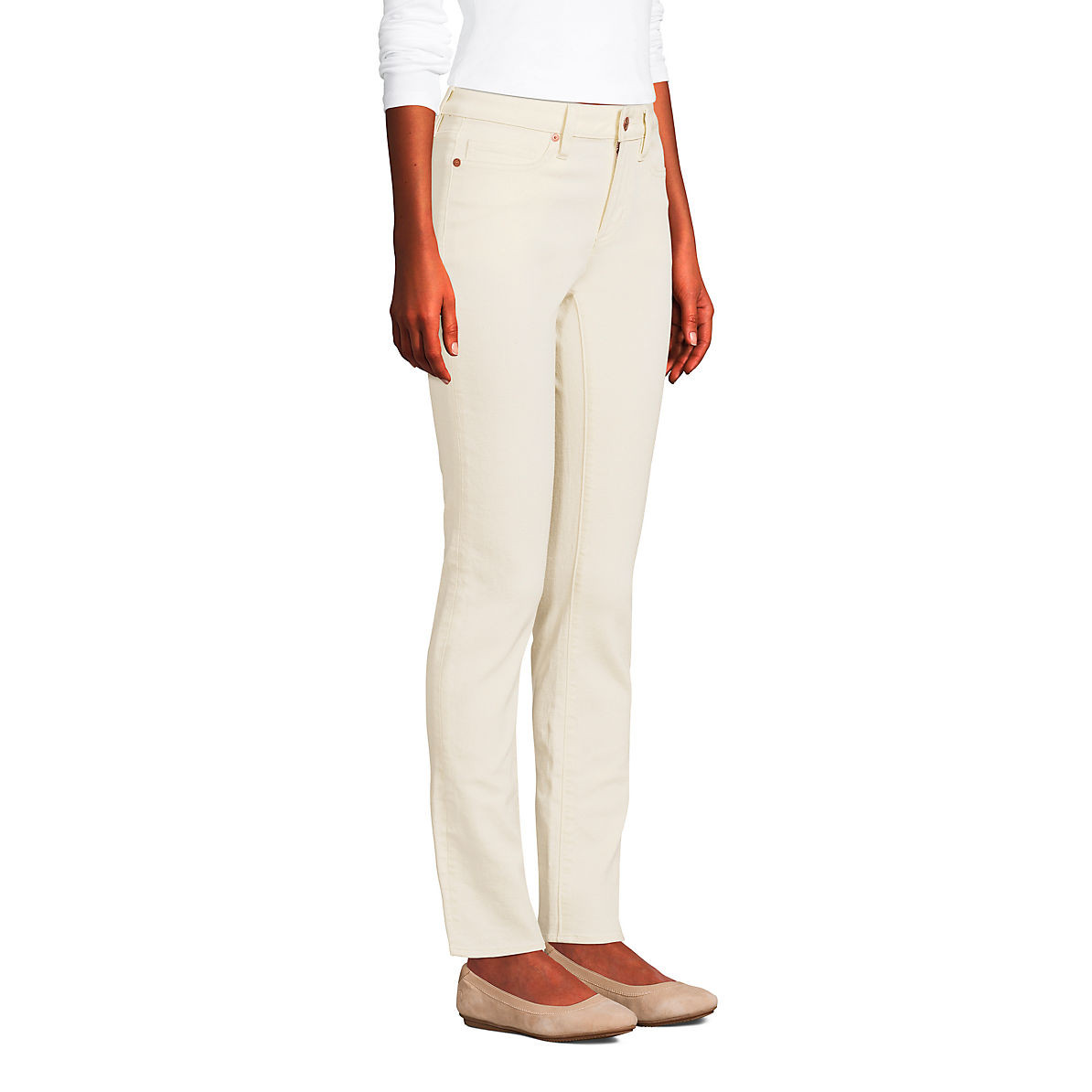 Women's Recycled Denim Mid Rise Straight Leg Jeans | Lands' End (US)