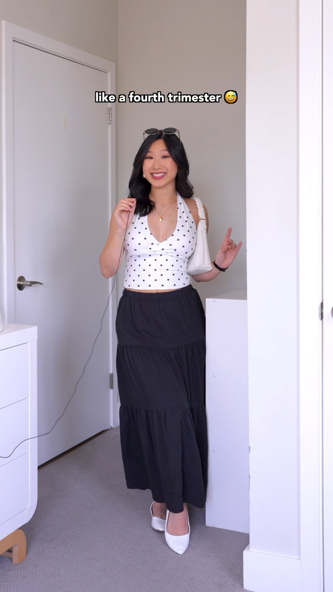 Polka Dot Halter Top: size 2
Tiered Maxi Skirt: size S (YesStyle code: VIVACIOUSHON)
Ballet Flats: true to size

Outfit idea, GRWM, style tips, how to style, summer outfit, first time mom, postpartum

#LTKmomlife #LTKgrwm #LTKstorytime