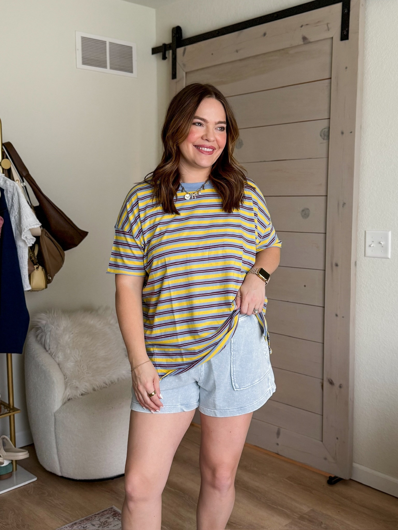 Aerie boyfriend t-shirt & fleece shorts 
Wearing medium in tee and shorts

Casual style / mom style / aerie outfit

#LTKSeasonal #LTKootd #LTKMidsize