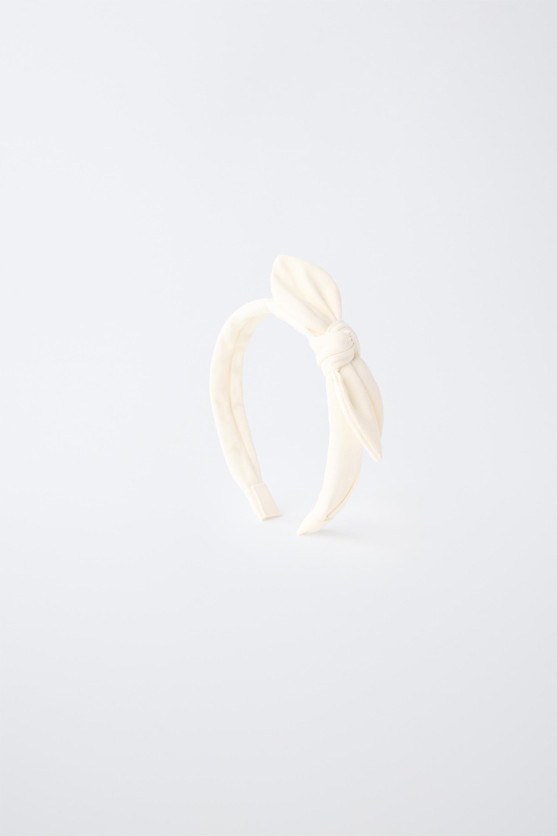 Zara - Textured Bow Headband - Ecru - 6-14 Years (45,7-64,6 Inches) - Kids | Zara US