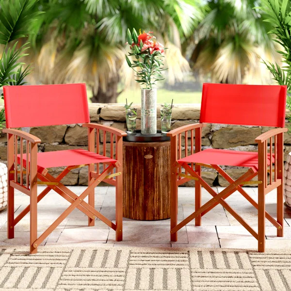 Woodacre Outdoor Dining Armchair with Cushion (Set of 2) | Wayfair North America