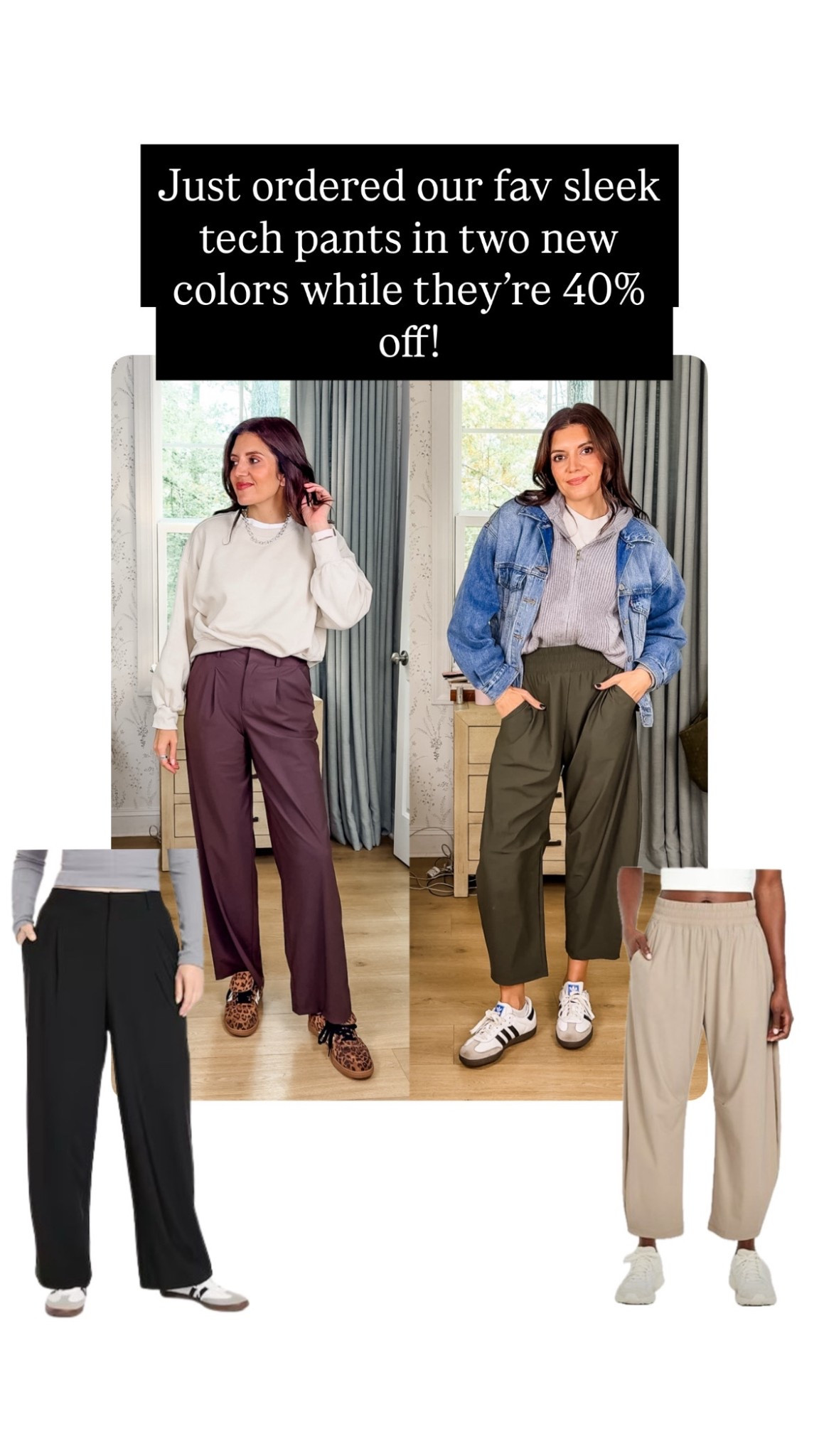 40% off sleektech pants! I wear a size XS! I’m 5’7"

#LTKTall #LTKOver40 #LTKSaleAlert