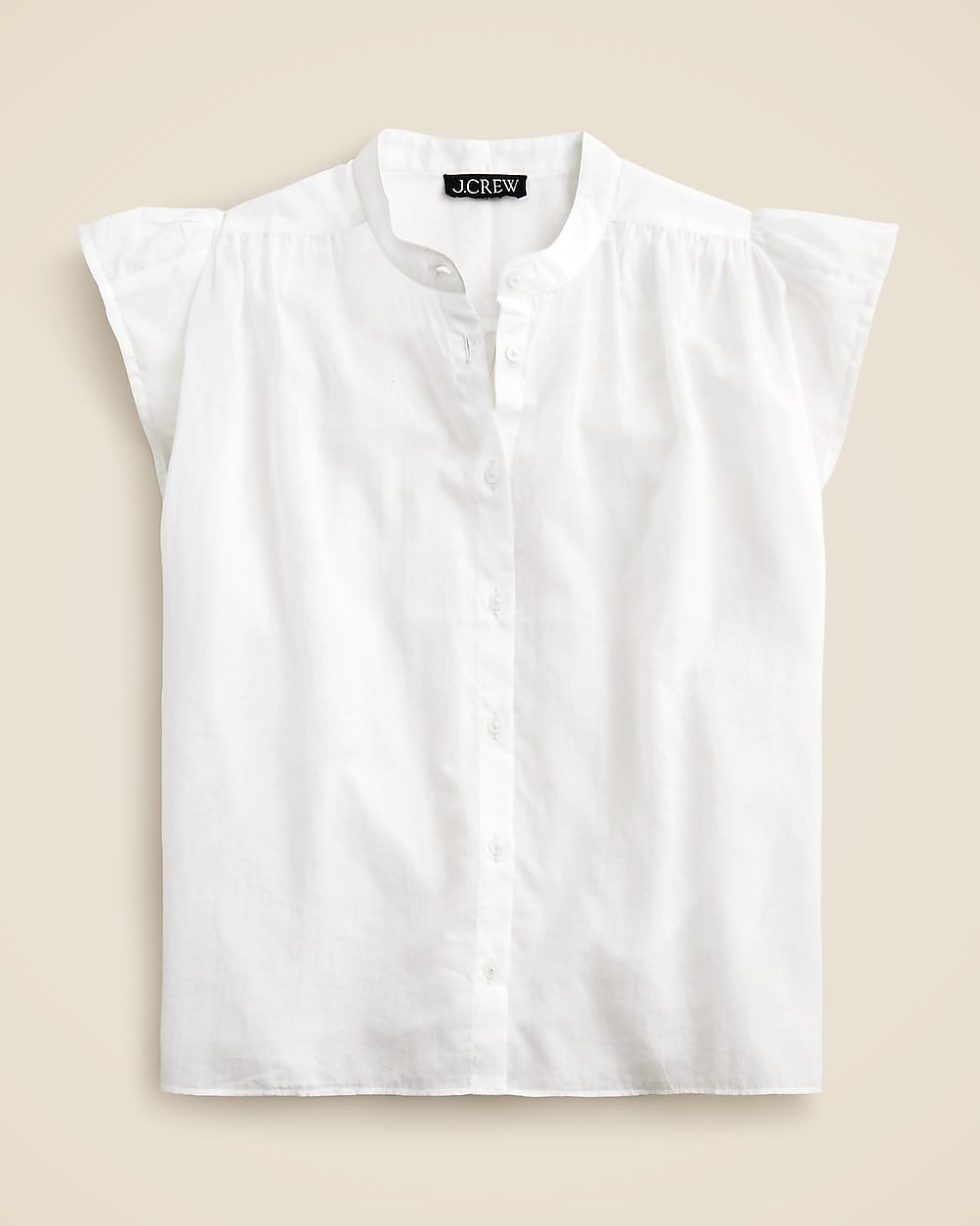 Flutter-sleeve button-up shirt in cotton voile | J. Crew US