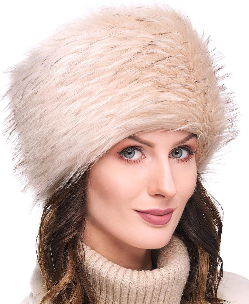 Futrzane Russian Faux Fur Hat for Women - Like Real Fur - Comfy Cossack Style | Amazon (US)