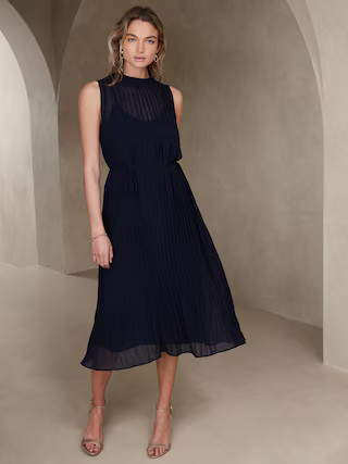 Pleated Midi Dress | Banana Republic Factory