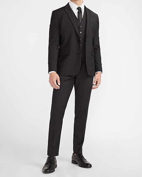 Slim Black Wool-Blend Modern Tech Suit Pant | Express