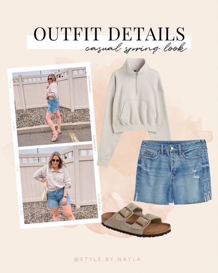 Casual spring outfit - oversized half zip sweatshirt (sized up to XL), longer length denim shorts (12)

Spring and summer fashion trends, affordable fashion, midsize outfits 


#LTKSeasonal #LTKstyletip #LTKFind