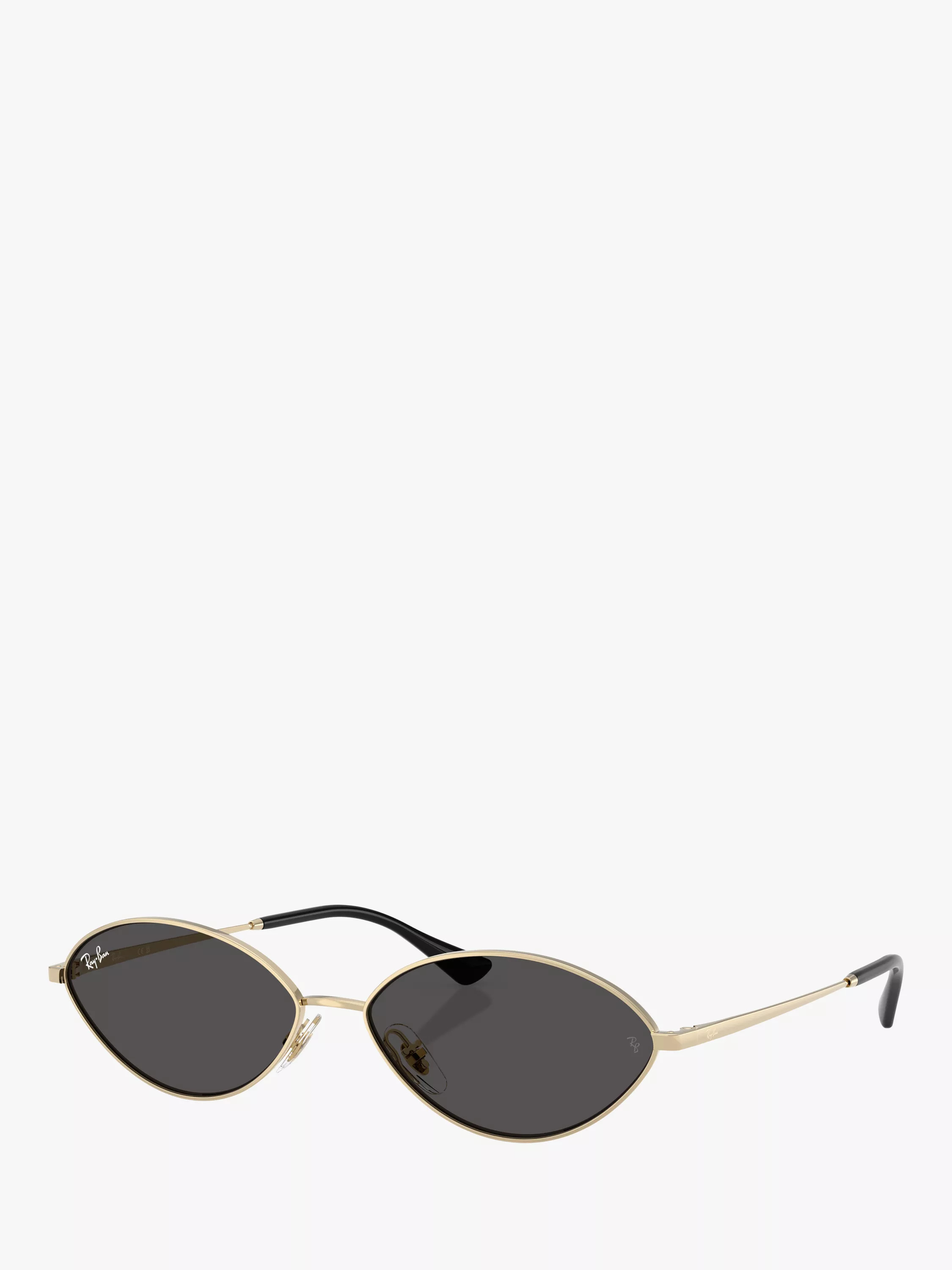 Ray-Ban RB3757 Oval Sunglasses, Gold/Black | John Lewis (UK)