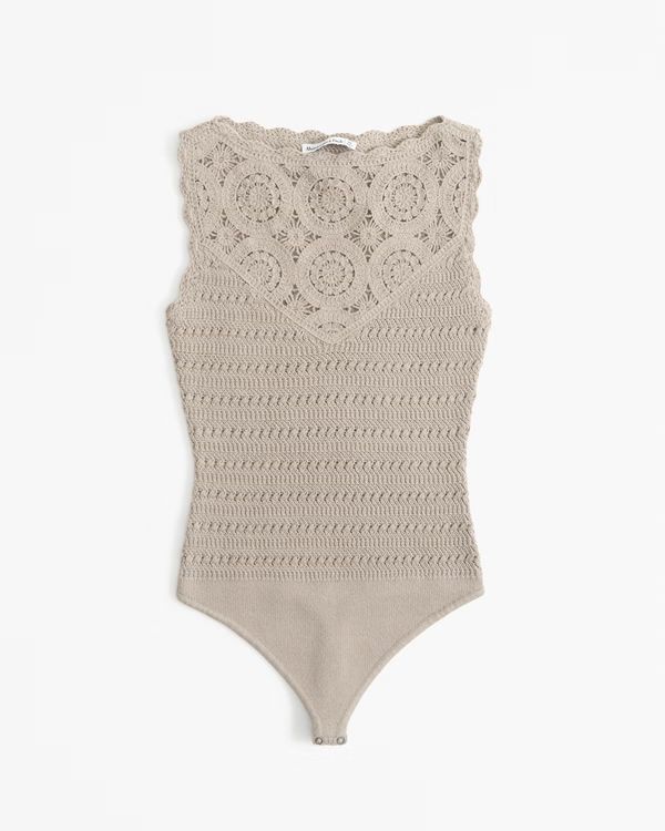 Crochet-Style Mosaic Tile Bodysuit | Abercrombie & Fitch (US)