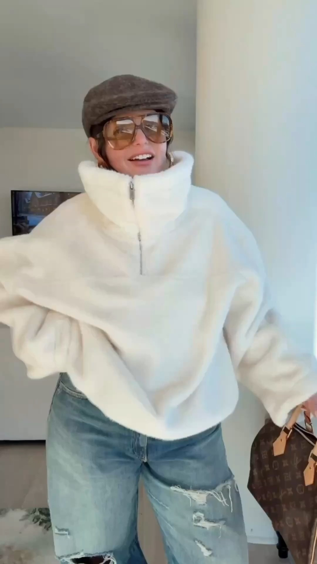 What I’m wearing today irl (if the top dries before my nail appointment 😩)

I sized up in both the top and jeans.



#LTKgrwm #LTKootd