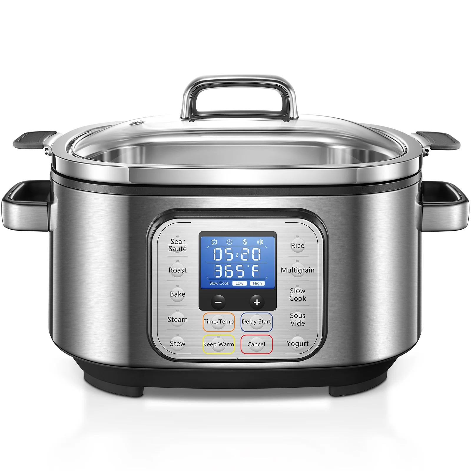 Slow Cooker, 10 in 1 Programmable Cooker, 6Qt Stainless Steel, Rice Cooker, Yogurt Maker, Delay S... | Walmart (US)