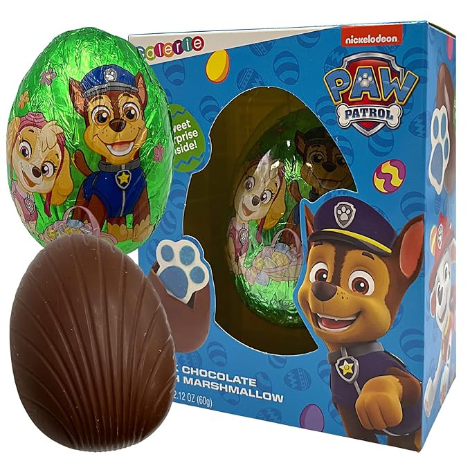 Paw Patrol Milk Chocolate Easter Egg with Marshmallow Paw Print Candy Easter Basket Stuffers for ... | Amazon (US)