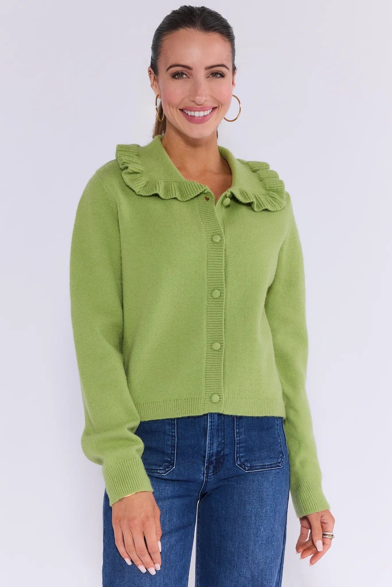 Jordyn Green Knit Cardigan | Avara