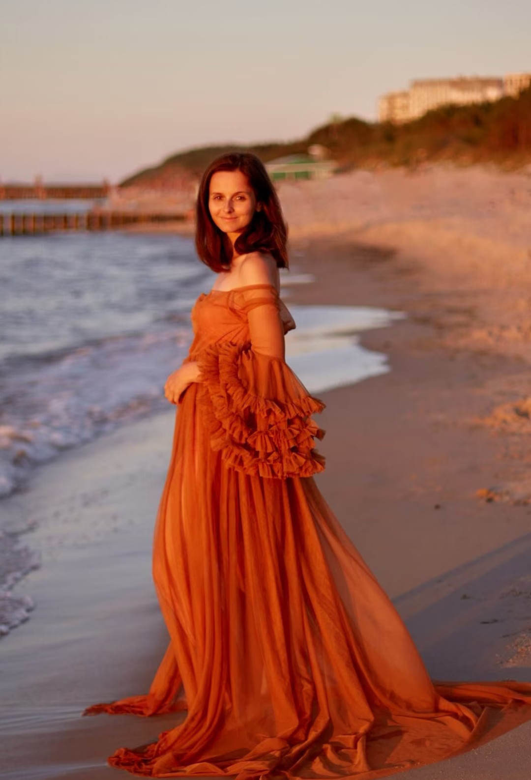 Cinnamon Long Maternity Dress Photo Shoot,maternity Gown Pregnancy,tulle Maternity Photos Photo S... | Etsy (US)