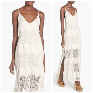 ASTR The Label Cotton & Bohemian Tassel Tie Lace Maxi Dress, Off-White sz. XS | Poshmark