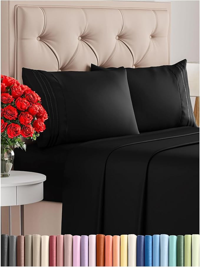 Queen Size 4 Piece Sheet Set - Comfy Breathable & Cooling Sheets - Hotel Luxury Bed Sheets for Wo... | Amazon (CA)