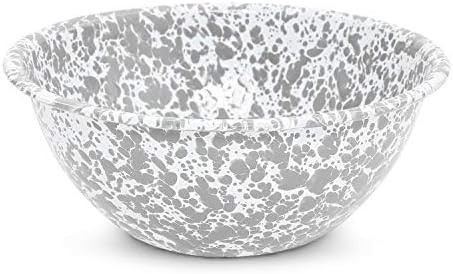 Crow Canyon Home Enamelware Serving Bowl, 1.5 quart, Grey/White Splatter (Single) | Amazon (US)