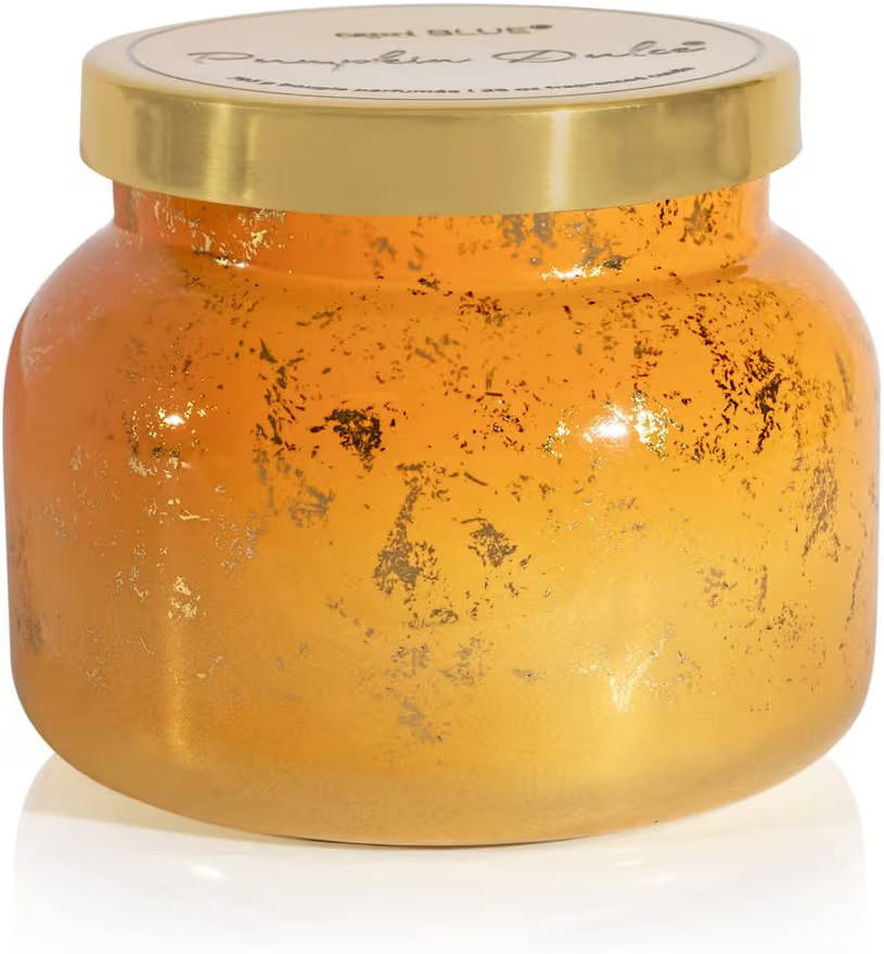 Capri Blue Glimmer Jar Candles - Luxury Holiday Scented Candles for Home - Long Lasting Soy Wax Blend - Scented Holiday & Home Decor - Pumpkin Dulce Oversized Signature Jar (28 oz) | Amazon (US)