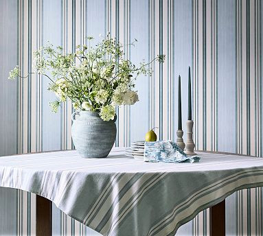 Kravet Meadow Stripe Cotton/Linen Table Throw | Pottery Barn (US)