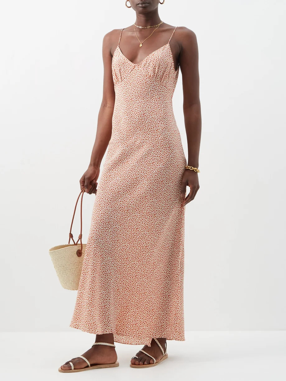 Floral-print silk slip dress | Matteau | Matches (UK)