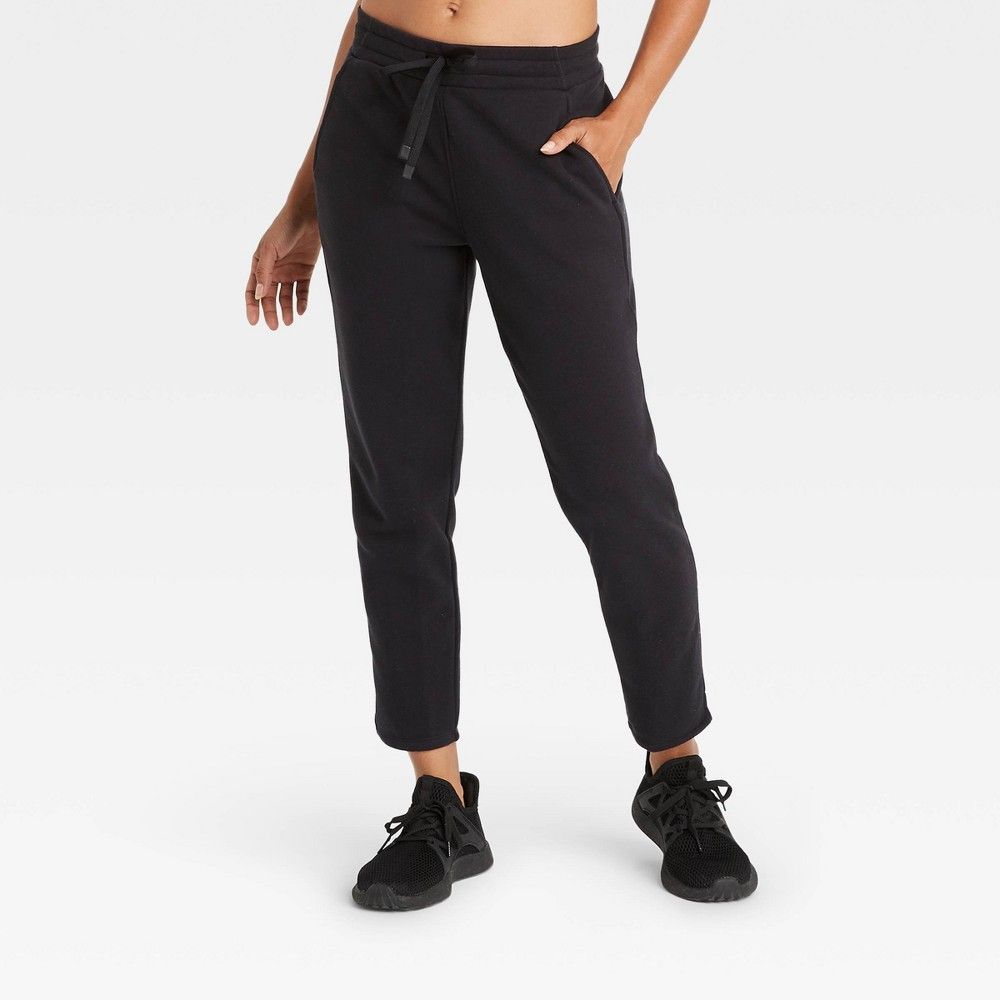 Women's Cotton Fleece Pants - All in Motion Black S | Target