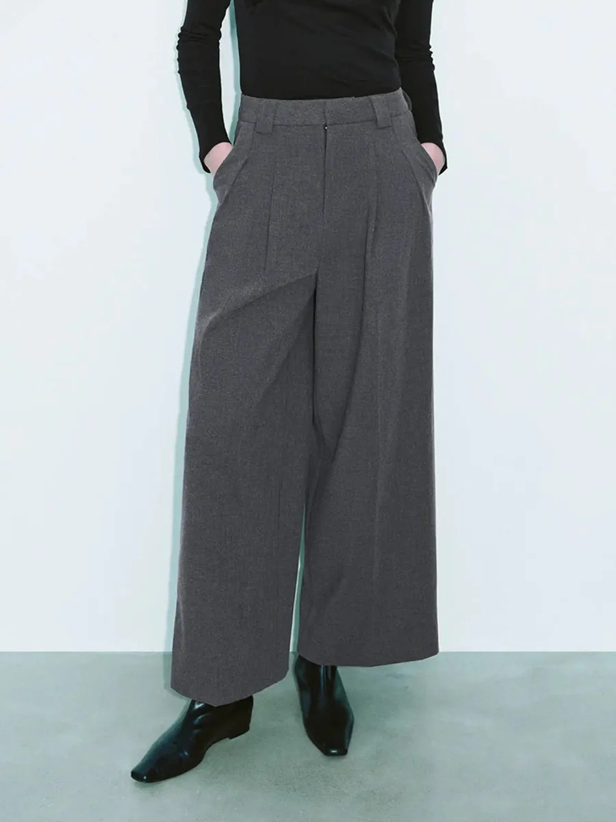 Regular Wide-Leg Pants | Urban Revivo