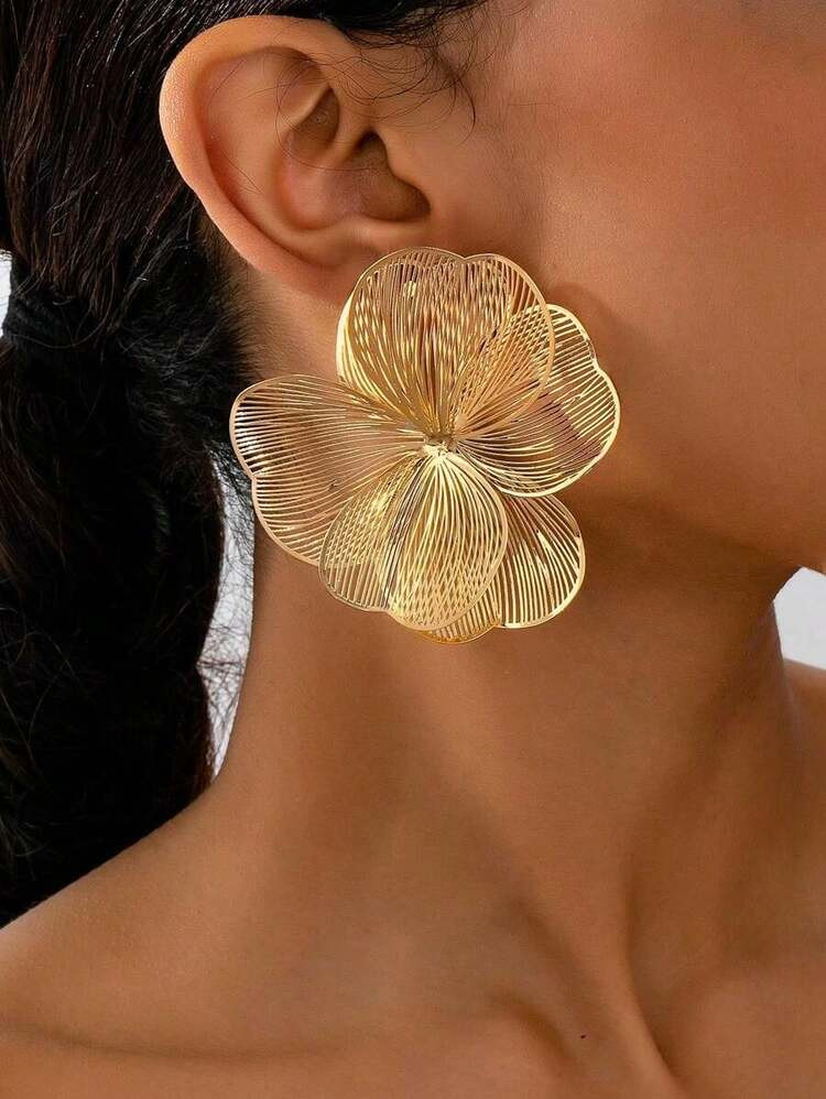 Vintage gold flower earrings | SHEIN