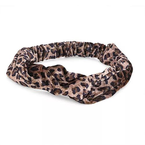 Juniors Leopard Print Top Twist Velvet Headwrap | Kohl's