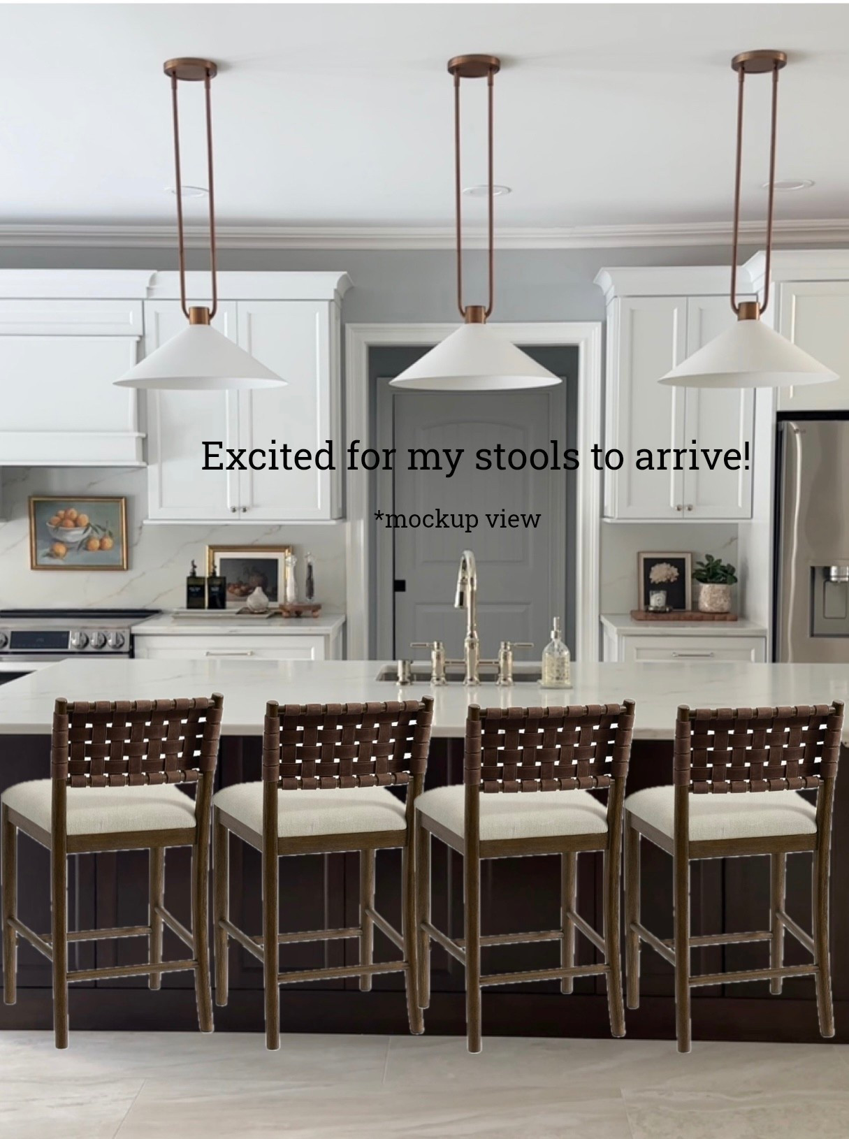 My new stools are arriving this week! Shop more of my kitchen details, lighting and decor accessories. Pottery Barn, Crate & Barrel, Target, Wayfair, Lowe’s, Amazon. 

#LTKHome #LTKSaleAlert